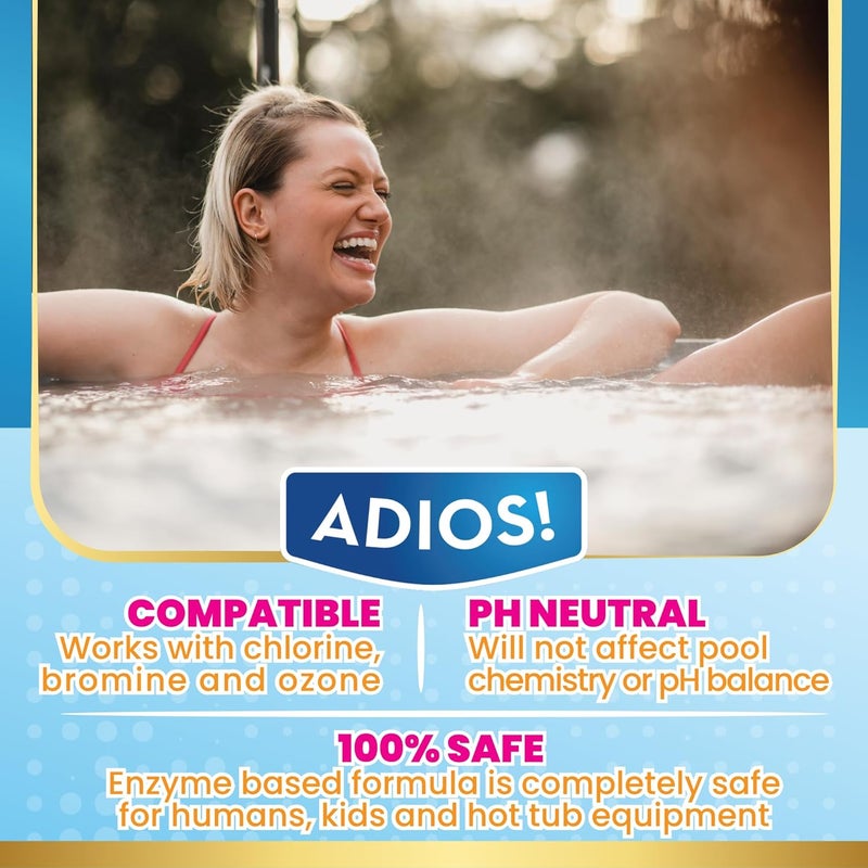 ADIOS! 3-in-1 Spa Cleaner - Clarifies Water, Stops Scum and Removes Foam, Works with Chlorine and Bromine 16oz - Image 3